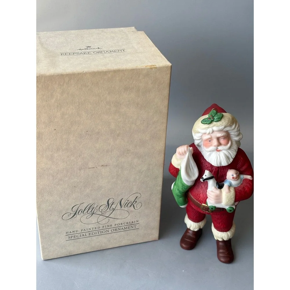 Vtg Hallmark 1986 Jolly Saint Nick Santa‎ Claus Christmas Ornament 5